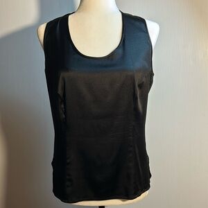 Black Silk Sleeveless Blouse Top